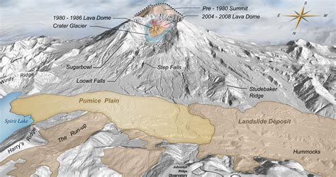 Map of Mt St Helens